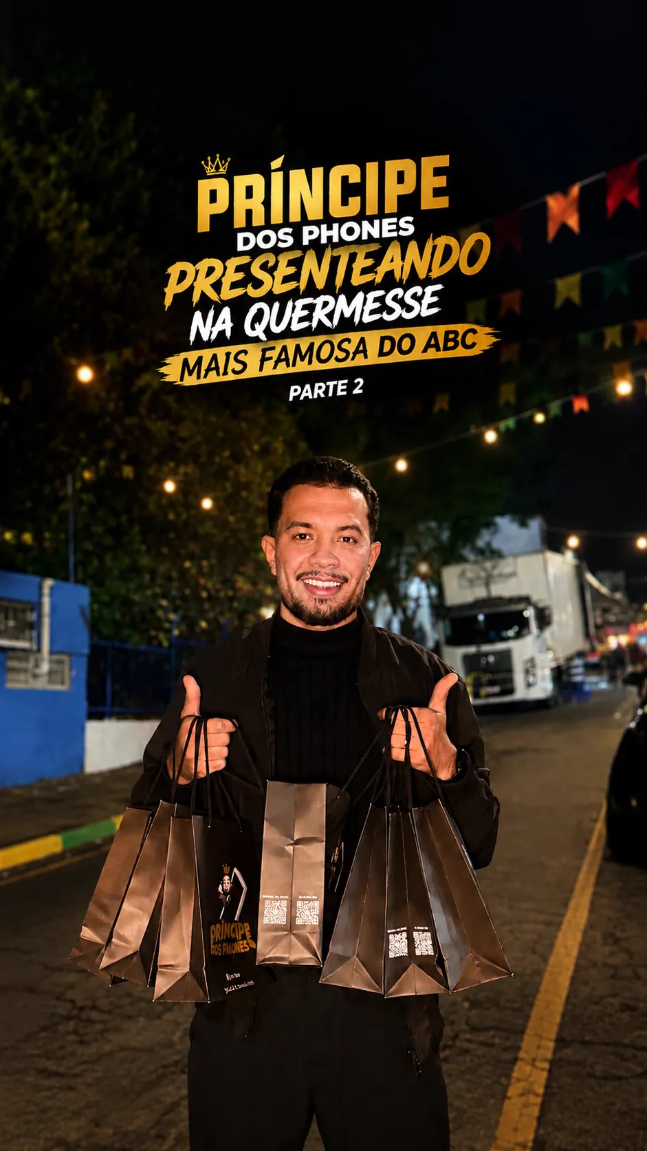 Bastidores das gravações na quermesse.
